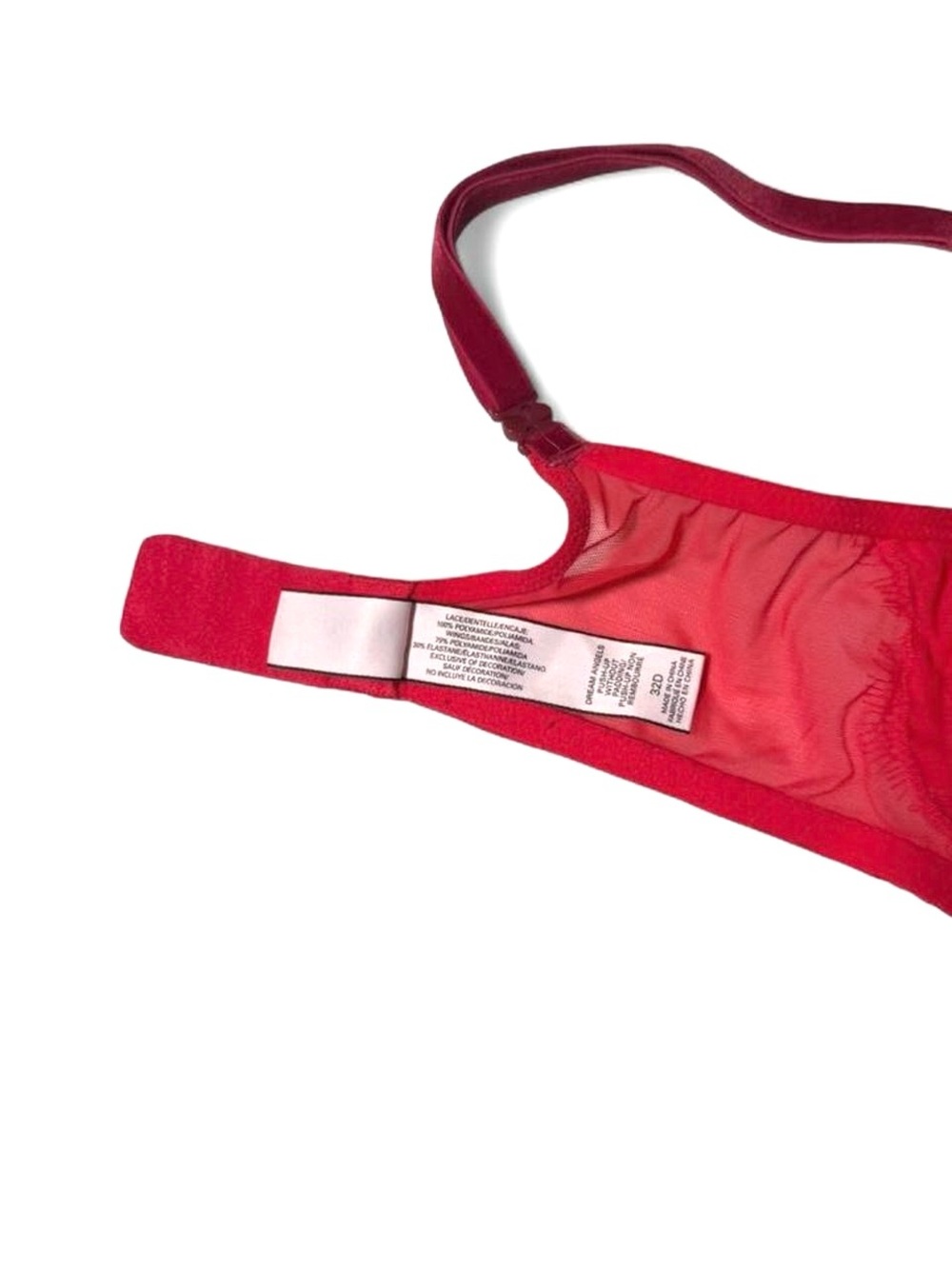 32D Victoria’s Secret Dream Angels Without Padding Red Lace Bra 32D - Picture 5 of 6